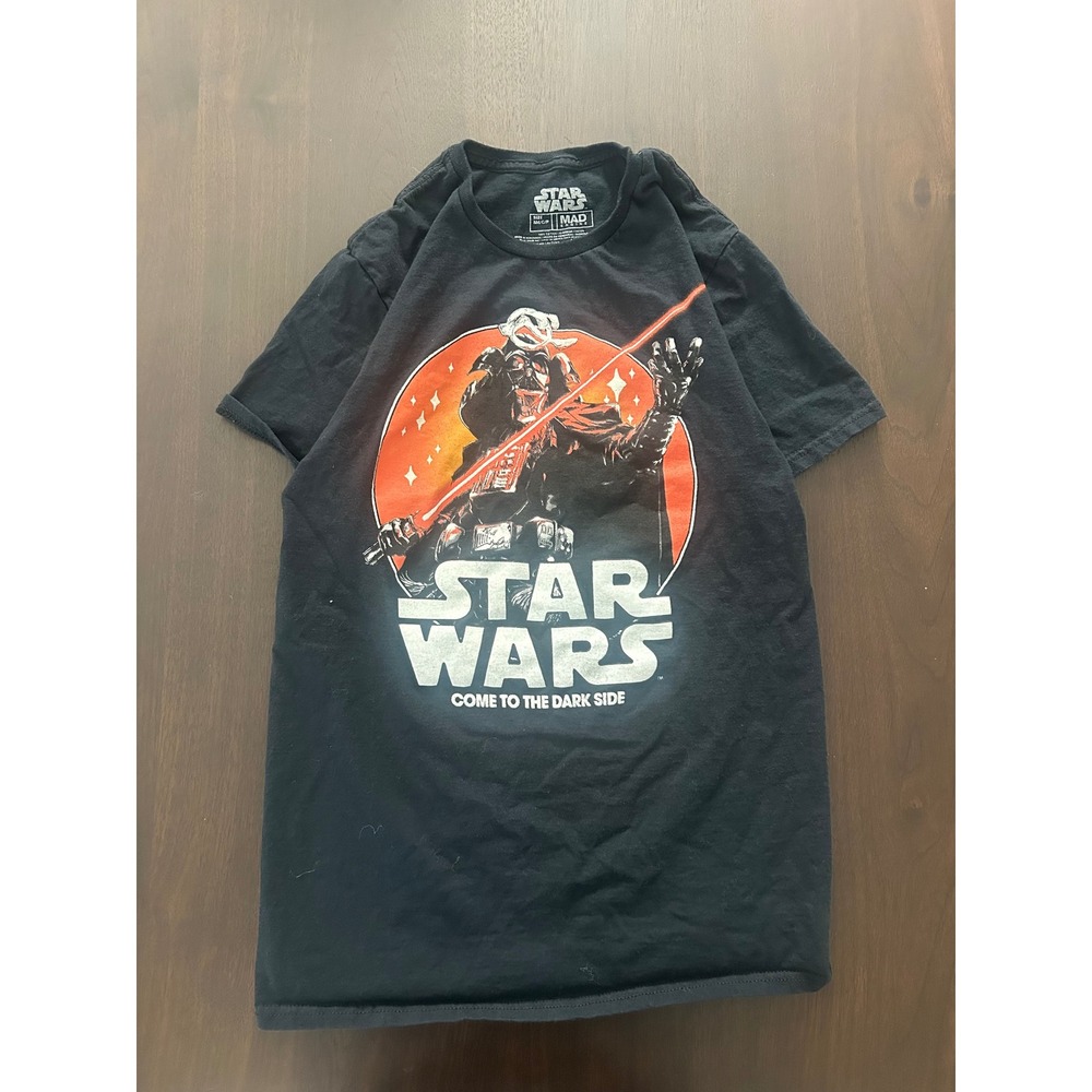 Star Wars Darth Vader Come to the Dark Side Black Graphic Tee Shirt Kids Small